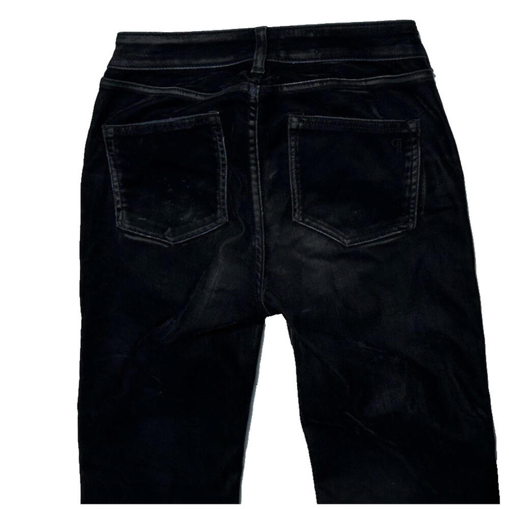 Anthropologie Pilcro The Yaya 26 Velvet Crop Flare Jeans Black Stretch $158 - Picture 6 of 9